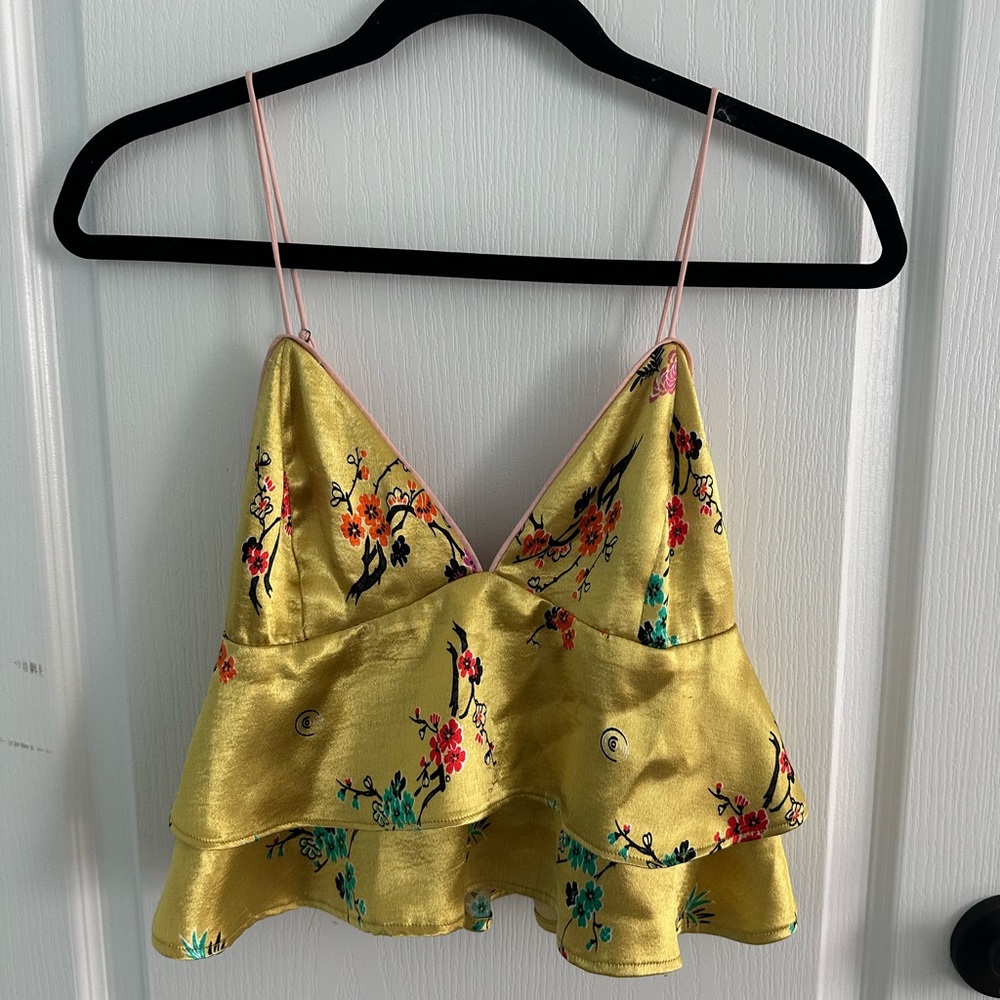 Urban Outfitters Gold Embellished Crop Camisole